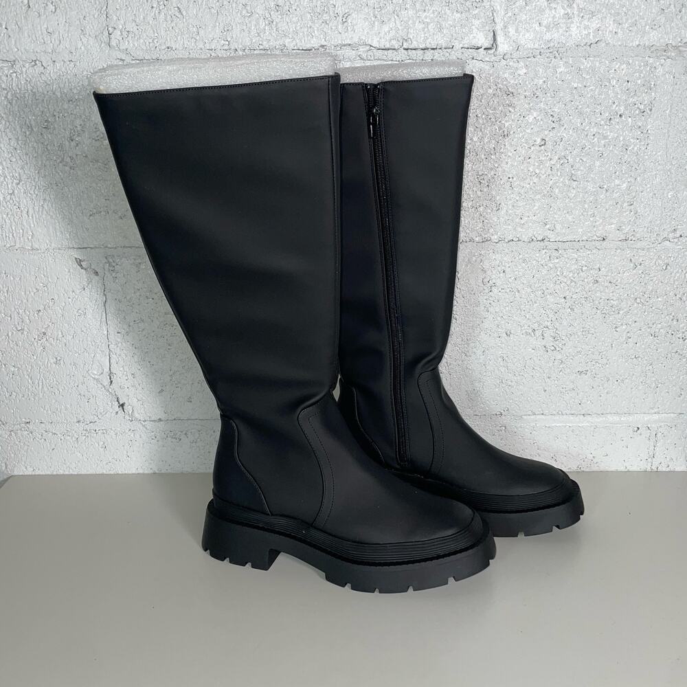 Bar III Twyla Womens Rubber Tall Knee-High Boots black 6.5